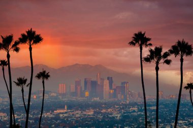Los Angeles şehir merkezi gökyüzü, Los Angeles şehri, Birleşik Devletler