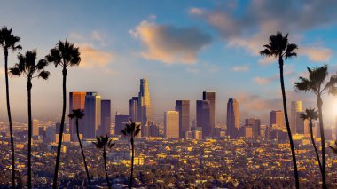 Los Angeles şehir merkezi gökyüzü, Los Angeles şehri, Birleşik Devletler