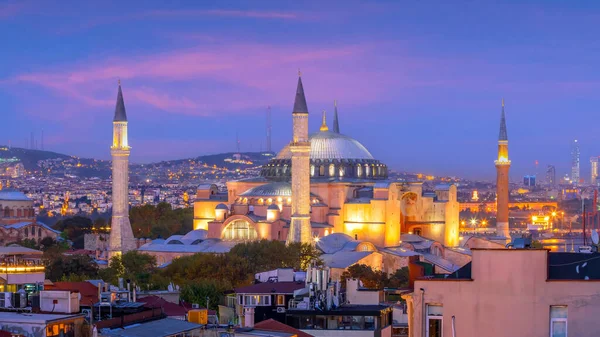 Prachtig Uitzicht Hagia Sophia Istanbul Turkije Van Bovenaf Gezien Bij — Stockfoto