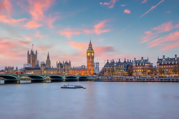 Londýn Panorama Města Big Ben Domy Parlamentu Město Velké Británii — Stock fotografie