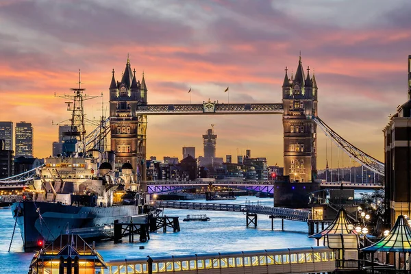 Londen Skyline Met Tower Bridge Stadsgezicht Engeland — Stockfoto