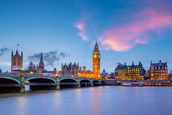 Büyük Ben Parlamento Evleri Ile Londra Şehri Ngiltere Şehir Manzarası — Stok fotoğraf