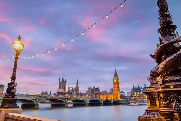ロンドン市のスカイライン 英国のビッグベンと議会の家 都市景色 — ストック写真