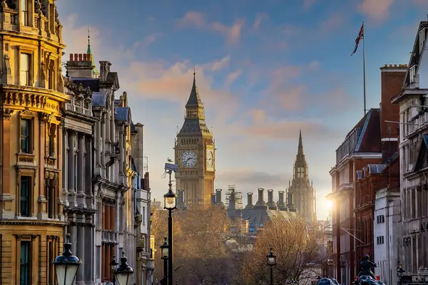 Londoner Stadtsilhouette Mit Big Ben Und Houses Parliament Stadtbild Vereinigten — Stockfoto