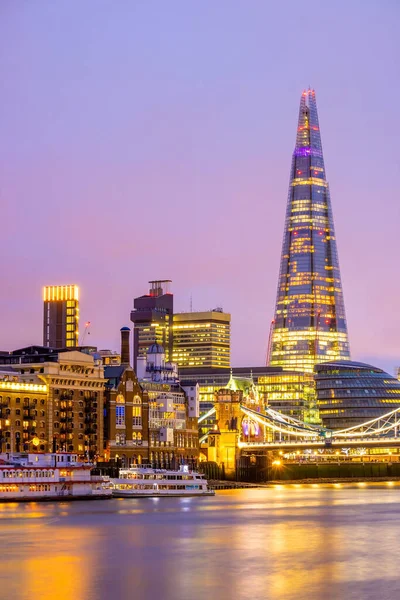 London City Skyline Stadsbild Storbritannien England Natten — Stockfoto