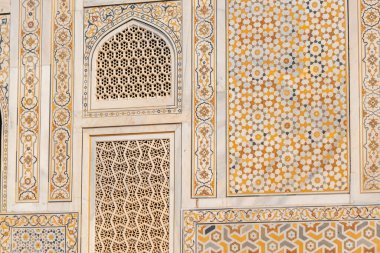 Agra Hindistan 'daki Itimad-ud-Daulah veya Baby Taj' ın detayları.