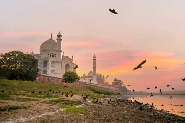 Taj Mahal Världens Sju Underverk Agra Indien — Stockfoto