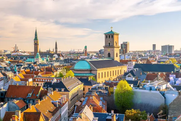 Stadtbild Der Innenstadt Von Kopenhagen Dänemark Von Oben Stockfoto