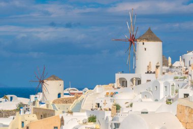 Cityscape of Oia town in Santorini island, Greece. 