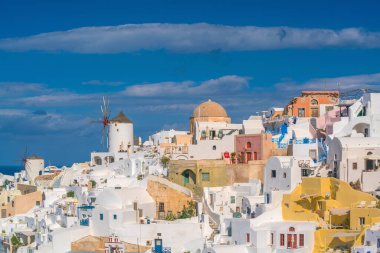 Cityscape of Oia town in Santorini island, Greece. 