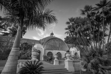 San Diego Balboa halk parkı Kaliforniya 'da gün batımında