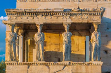 Architecture detail of ancient building Erechteion in Acropolis, Athens, Greece clipart