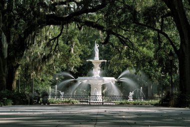 Savannah, Georgia 'daki ünlü tarihi Forsyth Fountain.
