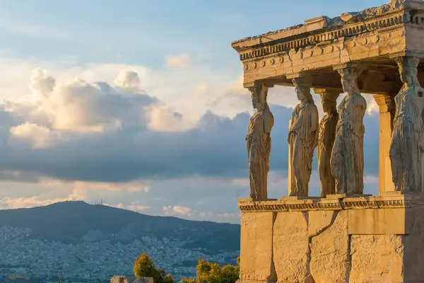 stock image Architecture detail of ancient building Erechteion in Acropolis, Athens, Greece