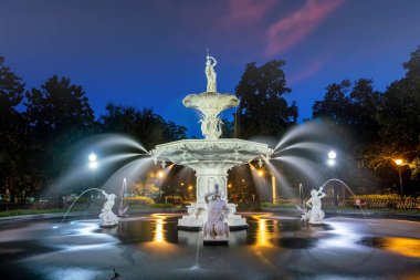 Savannah, Georgia 'daki ünlü tarihi Forsyth Fountain.