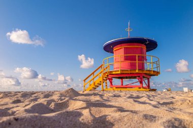 Güney Sahili, Miami Florida ABD 'deki Renkli Cankurtaran Kulesi