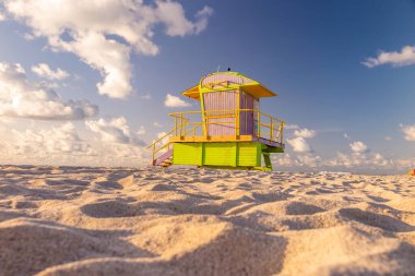 Güney Sahili, Miami Florida ABD 'deki Renkli Cankurtaran Kulesi