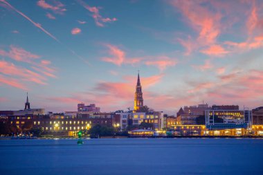 Charleston City şehir merkezi, Ufuk çizgisi, Güney Carolina şehri, ABD