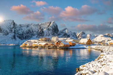 Norveç, Avrupa 'da Lofoten' in güzel doğa manzarası
