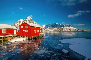 Norveç, Avrupa 'da Lofoten' in güzel doğa manzarası