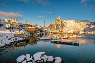 Norveç, Avrupa 'da Lofoten' in güzel doğa manzarası