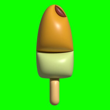 Arkaplan Yeşil Ekranlı Dondurma 3B