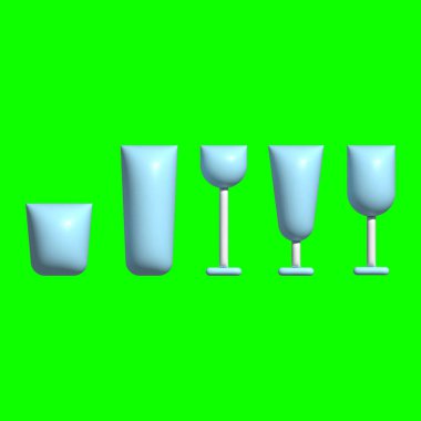 3 Boyutlu Mutfak Yeşil Ekran Arkaplanı olan Elementleri Ayarla