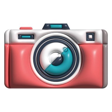 Beyaz arkaplan ile 3B Fotoğraf Günü Varlığı