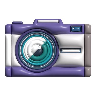 Beyaz arkaplan ile 3B Fotoğraf Günü Varlığı