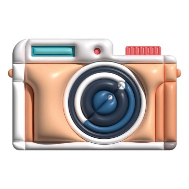Beyaz arkaplan ile 3B Fotoğraf Günü Varlığı