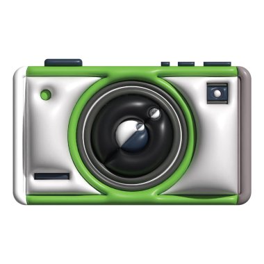 Beyaz arkaplan ile 3B Fotoğraf Günü Varlığı