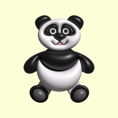 Işık Arkaplan ile 3D Sevimli Hayvan Varlığı