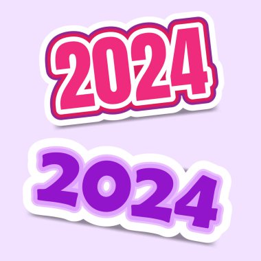 Vektör 2024 Çıkartma kümesi koleksiyonu