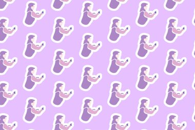 Vektör Kadınların günlük ögesi Kusursuz Desen Arkaplanı