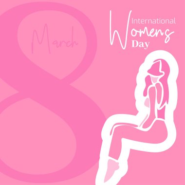 Vektör dairesi tasarımı Uluslararası Kadınlar Günü illüstrasyonu