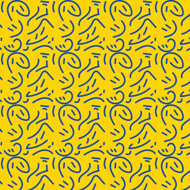 Farklı el çizimi karalama elemanları örüntüsü soyut dikişsiz arkaplan