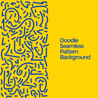 Vektör el çizilmiş karalama elemanları deseni soyut, pürüzsüz arkaplan