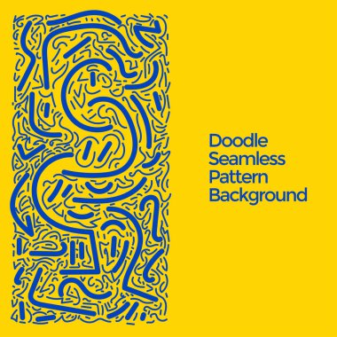 Vektör el çizilmiş karalama elemanları deseni soyut, pürüzsüz arkaplan