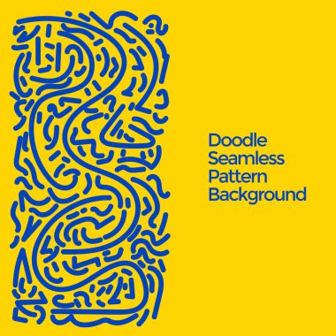 Vektör el çizilmiş karalama elemanları deseni soyut, pürüzsüz arkaplan