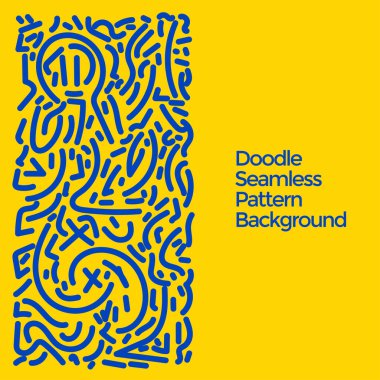 Vektör el çizilmiş karalama elemanları deseni soyut, pürüzsüz arkaplan