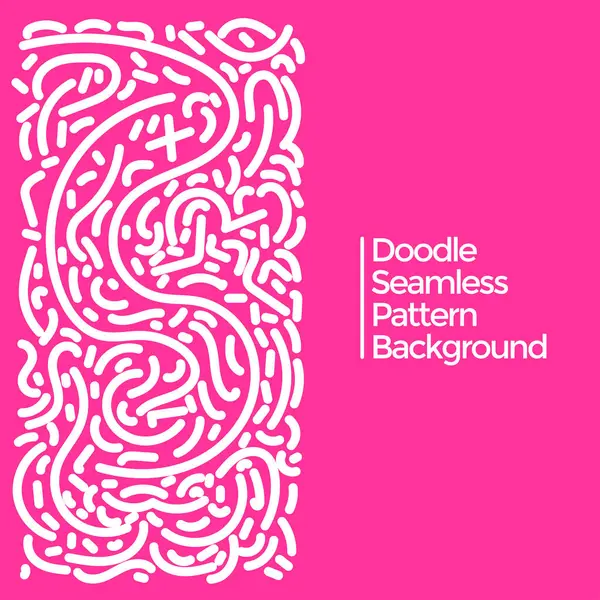 Vektör el karalama beyaz ve pembe elementler desen soyut dikişsiz arkaplan