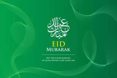Mübarek Bayramları Parlak geometrik çizgilerle Gradyan Yeşil soyut arkaplan