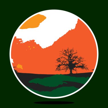 Güzel düz tasarım Doğal peyzaj teması