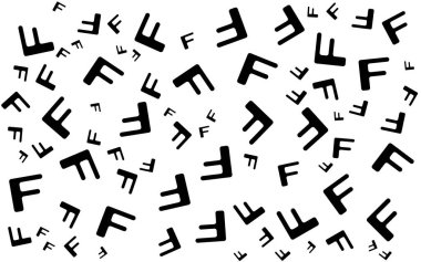 Alfabe Memphis Deseni Soyut Element Arkaplanı Siyah ve beyaz renklerle