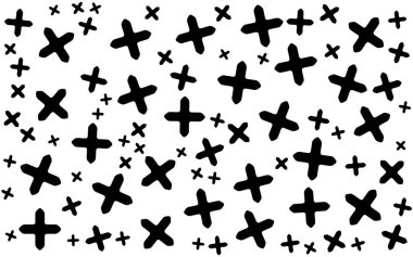 Alfabe Memphis Deseni Soyut Element Arkaplanı Siyah ve beyaz renklerle