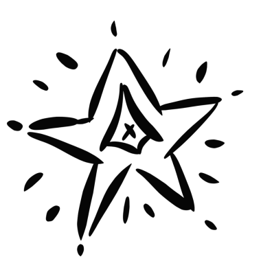 Kıvılcım yıldızlarının el çizimi grafik varlıklarınız için karalama yapar