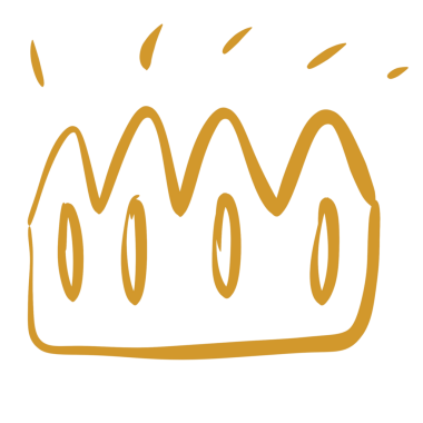 Grafik varlıklarınız için altın renkli taçların el çizimi