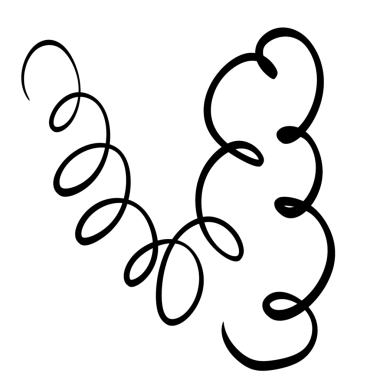 El çizimi çizgi karalama eğrisi sarmal çizgi