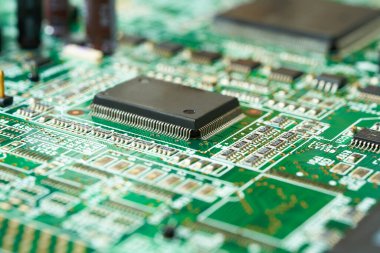 close up of computer electronic circuit