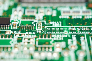 close up of computer electronic circuit